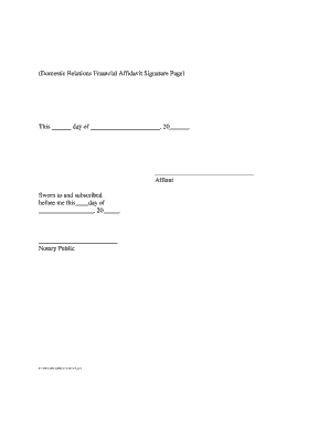 Domestic Relations Financial Affidavit Signature Page