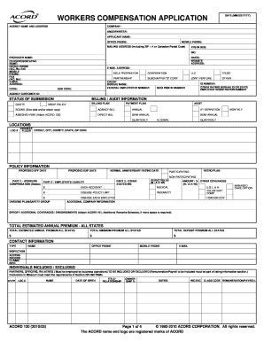 Workers Compensation Application Form - Blank Fillable Template | Fill ...