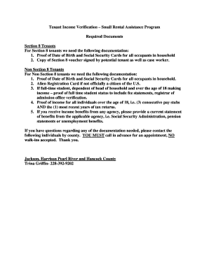 Tenant Income Verification Form