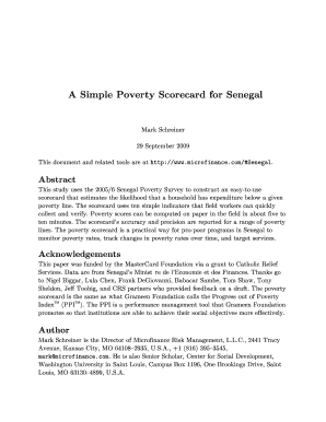 Senegal Poverty Scorecard