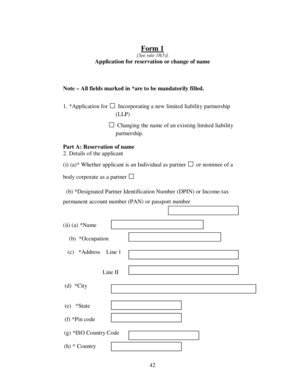 Application for LLP Name Reservation or Change