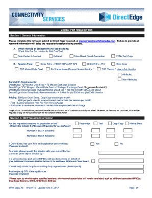 Logical Port Request Form Section I. General ... - Direct Edge