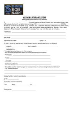 Medical Release Form