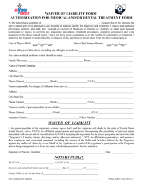 Waiver of Liability Form