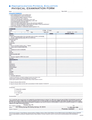Pre-Participation Physical Evaluation Form