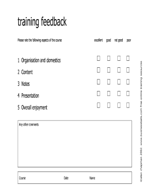 Training session evaluation form - businessballs