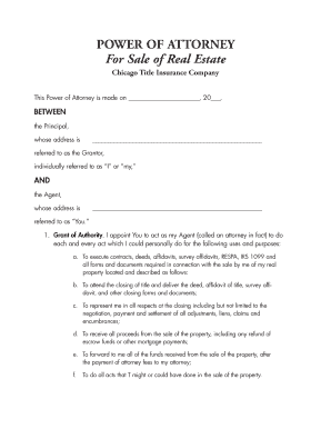 Power of Attorney for Sale of Real Estate
