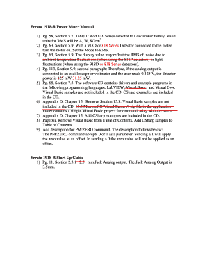 Errata 1918-R Power Meter Manual 1) Pg. 58, Section 5.2, Table 1 ...