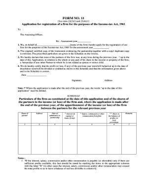 Form 11 Application for Firm Registration