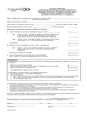 Manitoba LIF/LRIF to RRIF Transfer Form