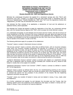 Locked-In Retirement Account Addendum