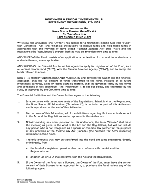 Nova Scotia LIF Addendum