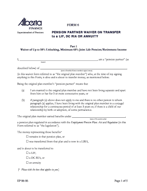 Pension Partner Waiver Form
