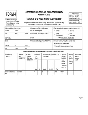 Form 4 Statement of Changes in Beneficial Ownership