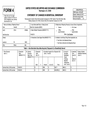 SEC Form 4 Statement of Changes in Beneficial Ownership