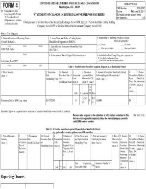 SEC Form 4 Statement of Changes in Beneficial Ownership