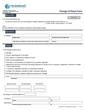 Change of Status Form