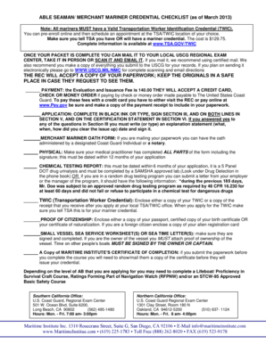 Merchant Mariner Credential Checklist