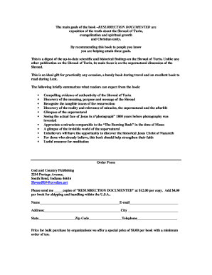 Resurrection Documented Order Form