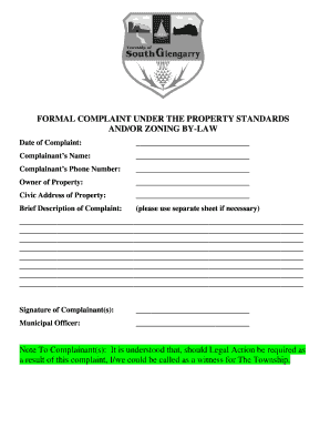 Formal Complaint Form