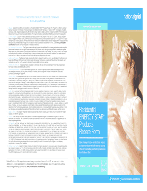 National Grid Residential ENERGY STAR® Products Rebate Form