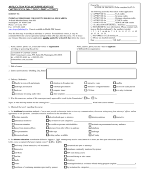 Indiana CLE Accreditation Application