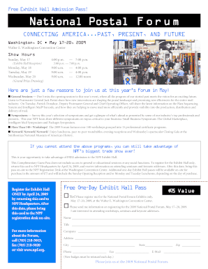 National Postal Forum Exhibit Pass