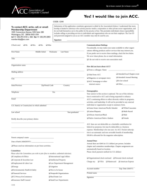 ACC Membership Application Form