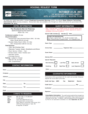 Hotel Reservation Request Form