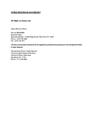Pennsylvania Right-to-Know Request Form
