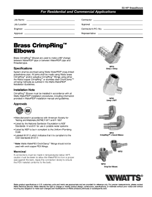 Brass CrimpRing Elbows Installation Form