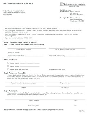 Gift Transfer of Shares Form