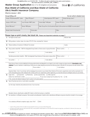 Blue Shield of California Group Application