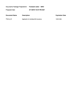 Application for Individual Life Insurance