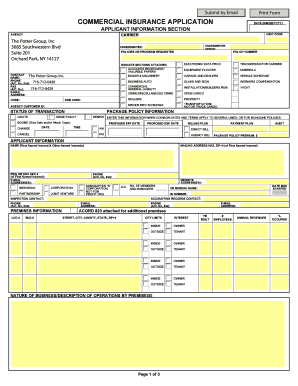 Commercial Insurance Application Form