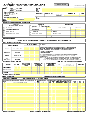 Garage and Dealers Insurance Application