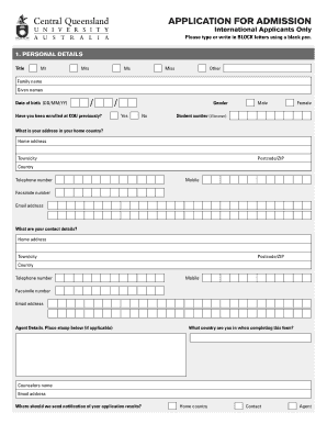International Student Application Form