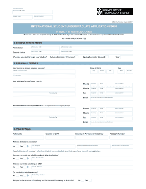 International Student Undergraduate Application Form