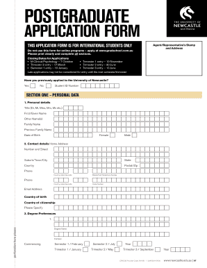 Postgraduate Application Form