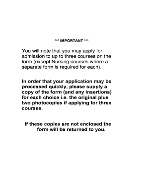 University of Ulster Application Form