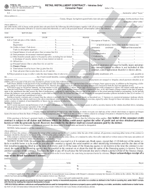 Retail Installment Contract for Vehicles