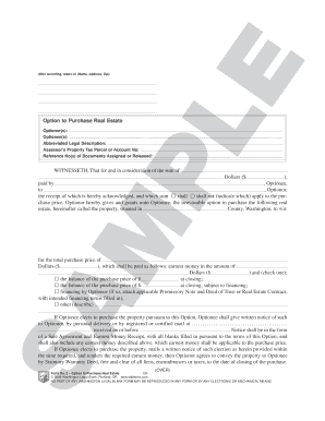 Option to Purchase Real Estate