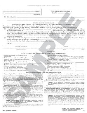 Garnishee Response Form