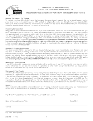 Wisconsin HIV Testing Consent Form