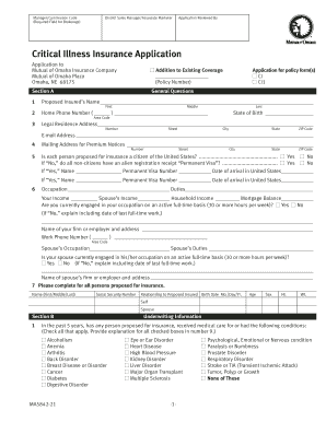 Minnesota Critical Illness Insurance Application