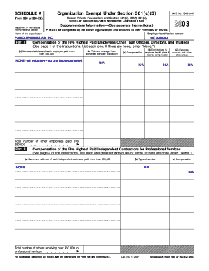 IRS Schedule A Form 990