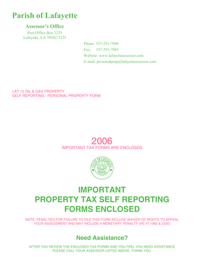 LAT 12 Oil and Gas Property Self Reporting Form