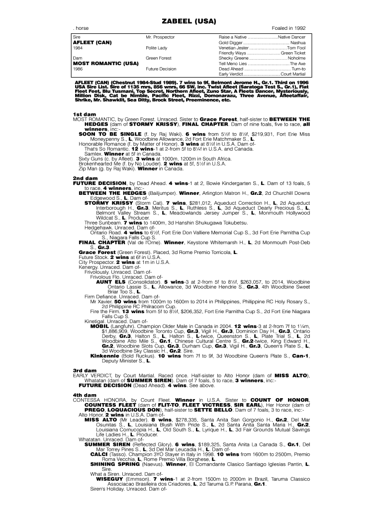 Fillable Online ZABEEL (USA) Gavelhouse Fax Email Print pdfFiller