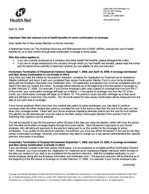 New Jersey Continuation Election Form