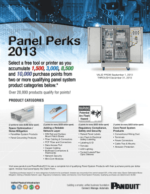 Panel Perks 2013 Fulfillment Form